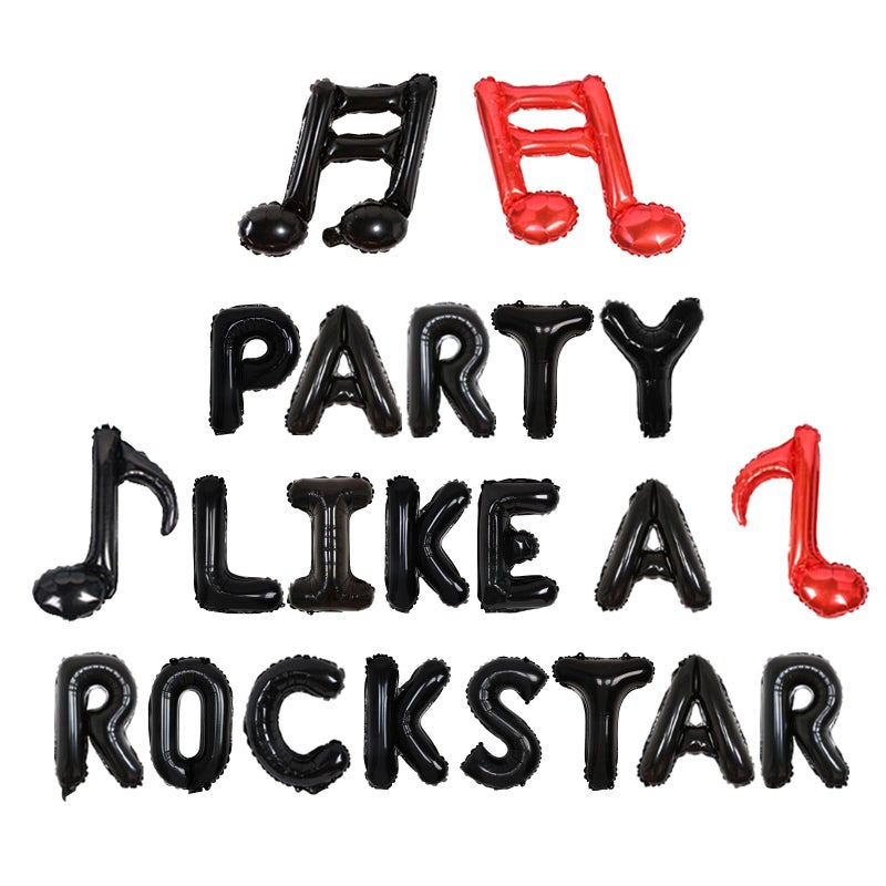 Balterever Rock and Roll Theme Party Decorations Party Like A Rockstar Letter Banner Born to Rock Party Decoration with Guitar Music Note Music Theme Birthday Party DJ Bar Hippie Party Decors - Image 3