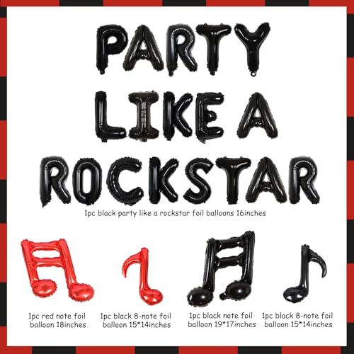 Balterever Rock and Roll Theme Party Decorations Party Like A Rockstar Letter Banner Born to Rock Party Decoration with Guitar Music Note Music Theme Birthday Party DJ Bar Hippie Party Decors - Image 5