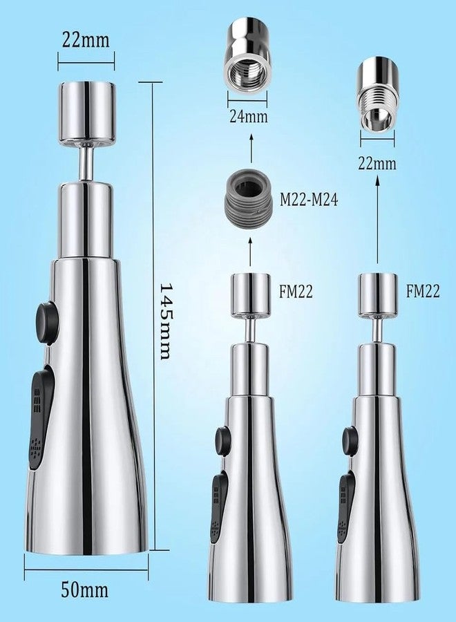 Clay Plus Tap Extender for Kitchen Sink - 360° Flexible Faucet Extension Attachment | 3-Mode Water-Saving Kitchen Tap Aerator Shower | Sink Tap Extension for Basin & Wash Area - Fits 22mm & 24mm Taps - Image 5