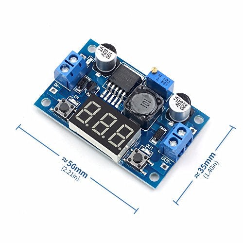 QEBIDUM LM2596S DC-DC Buck Converter DIY 4-40V to 1.25-37V Step-Down Regulator Power Module Volt Stabilizer with LED Voltmeter Display - Image 1