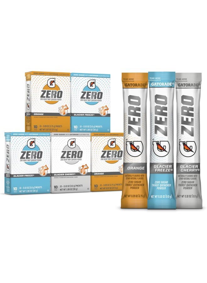 Gatorade Zero Powder, 3 Flavor Variety Pack, 50 Count - Image 1