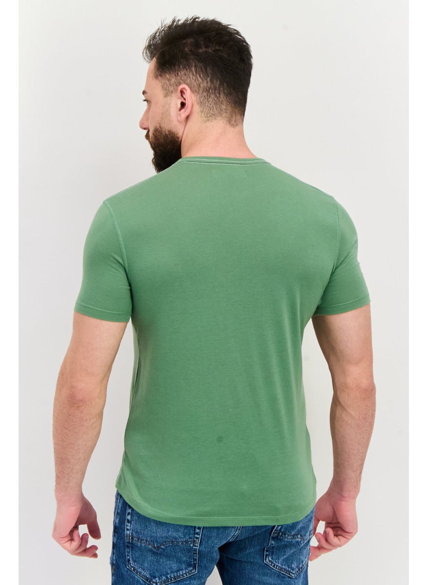 Project Essentials - Men Crew Neck Short Sleeves Plain T-Shirt, Green - Image 1