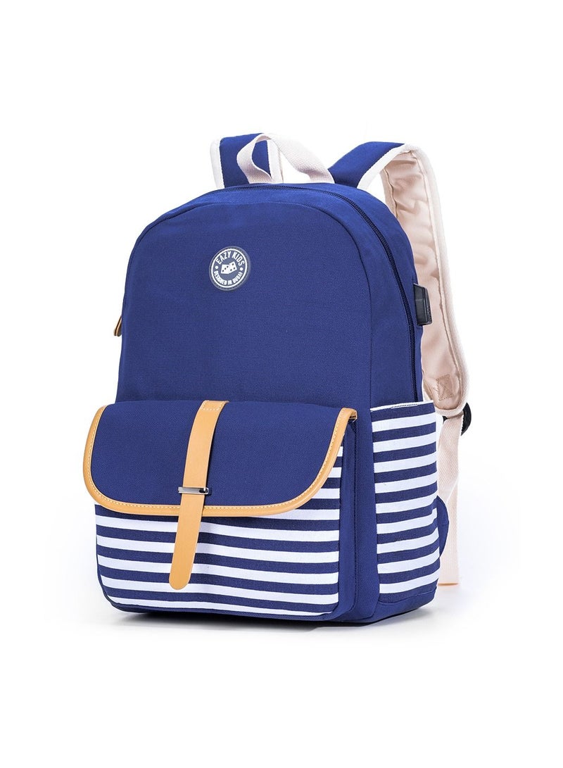 Eazy Kids Classic School Bag-Blue - Image 3