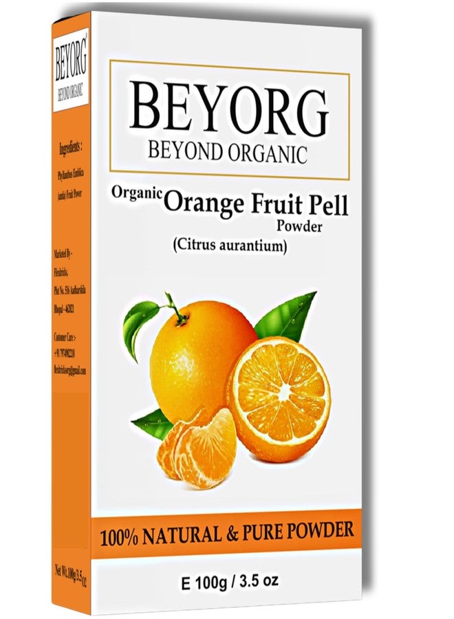 BEYORG Pure Orange Peel Powder For Glowing Skin & Removing Pimples, Scars & Boosten Collagen (100 g) - Image 1