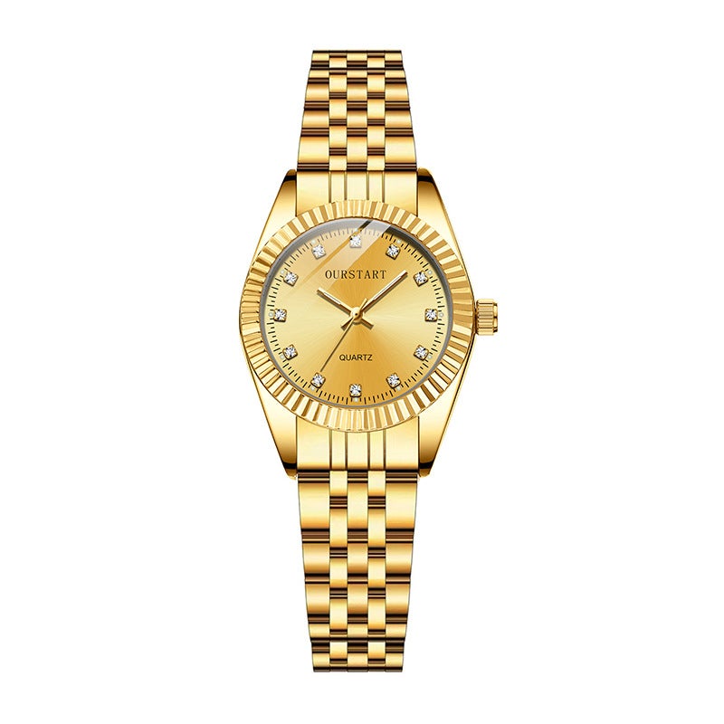 New Couple Quartz Watch Set women's all gold