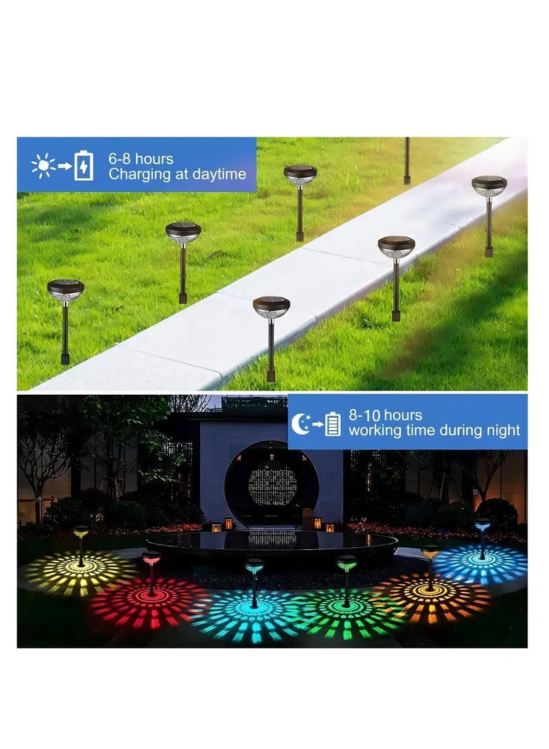 Cool Baby Style COOLBABY Solar Pathway Lights Outdoor Waterproof, 6 Pack Solar Lights with 2 Lighting Modes Bright Outdoor Outdoor Solar Lights for Outside, Yard, Pathways,Landscapes(Multicolor and Warm White) - Image 4