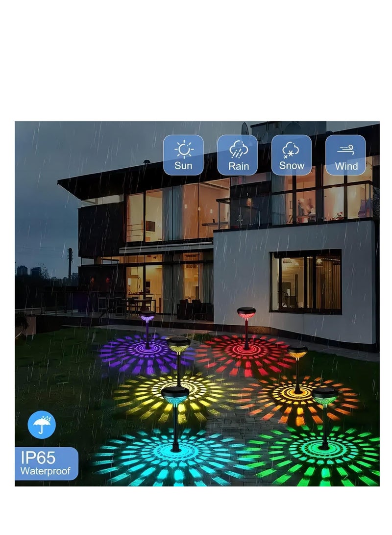 Cool Baby Style COOLBABY Solar Pathway Lights Outdoor Waterproof, 6 Pack Solar Lights with 2 Lighting Modes Bright Outdoor Outdoor Solar Lights for Outside, Yard, Pathways,Landscapes(Multicolor and Warm White) - Image 5