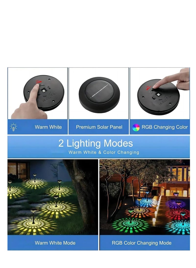 Cool Baby Style COOLBABY Solar Pathway Lights Outdoor Waterproof, 6 Pack Solar Lights with 2 Lighting Modes Bright Outdoor Outdoor Solar Lights for Outside, Yard, Pathways,Landscapes(Multicolor and Warm White) - Image 2