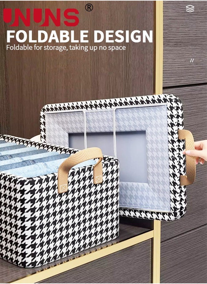 UNUNS Foldable Storage Bins,Pack Of 4 Clothes Drawer Organizer Bins With Handles,Closet Organizers For Clothes Storage,Office Storage,Room Organization,47x28x20cm  - Image 5