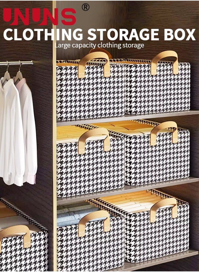 UNUNS Foldable Storage Bins,Pack Of 4 Clothes Drawer Organizer Bins With Handles,Closet Organizers For Clothes Storage,Office Storage,Room Organization,47x28x20cm  - Image 2