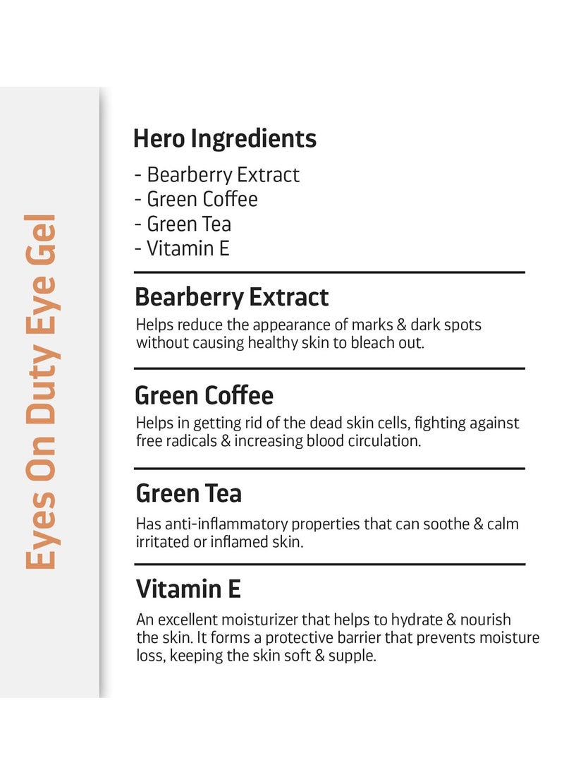 Indulgeo Essentials Organic Eyes On Duty Eye Gel for Hydrates Brighten Under Eyes 15ml - Image 4