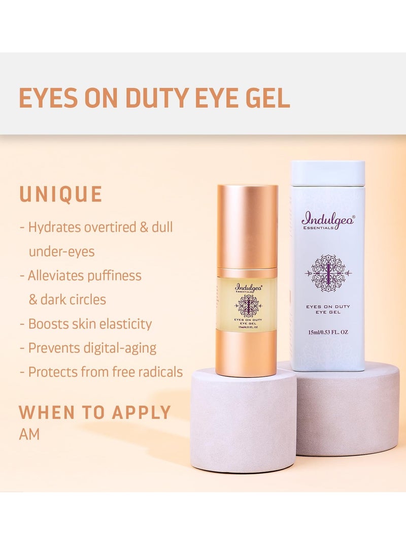 Indulgeo Essentials Organic Eyes On Duty Eye Gel for Hydrates Brighten Under Eyes 15ml - Image 2