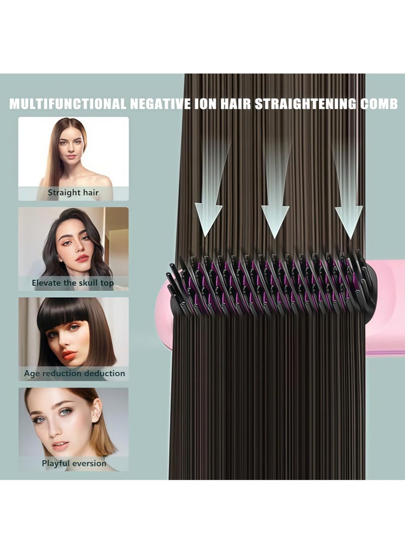 Cordless Hair Straightener, Portable Mini Ceramic Ionic Hair Straightener and Curler 2 in 1, Hot Brush 20 Seconds Fast Heat Up & 3 Temperature Settings & Anti-scalding - Image 5