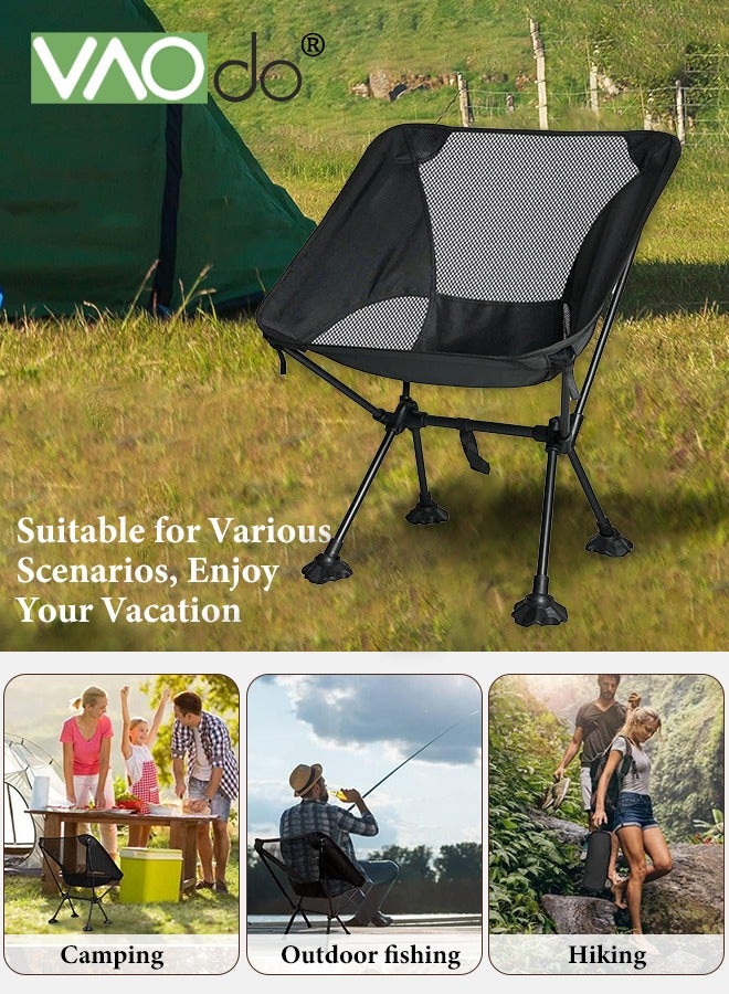 فاو دو كرسي تخييم محمول مزود بأقدام مضادة للغرق، كرسي ظهر خفيف الوزن قابل للطي، كراسي صغيرة الحجم وخفيفة الوزن قابلة للطي للمشي لمسافات طويلة وتسلق الجبال والشاطئ - Image 2