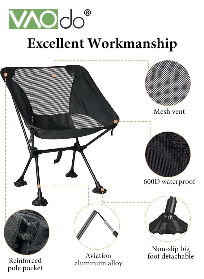 فاو دو كرسي تخييم محمول مزود بأقدام مضادة للغرق، كرسي ظهر خفيف الوزن قابل للطي، كراسي صغيرة الحجم وخفيفة الوزن قابلة للطي للمشي لمسافات طويلة وتسلق الجبال والشاطئ - Image 5