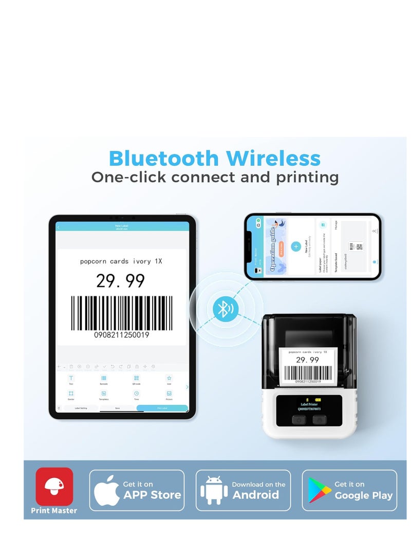 Phomemo M120 Label Maker- Barcode Printer Bluetooth Thermal Label Maker Machine 2 Inch 50mm Barcode Label Printer - Image 2
