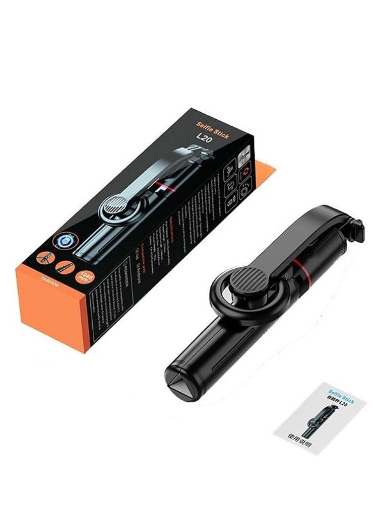 Generic - L20 Latest 360 Rotation Magnetic Selfie stick Tripod Detachable 104.5cm Extend Steady with Bluetooth Wireless Remote Control Suitable for IPhone and Android - Image 1