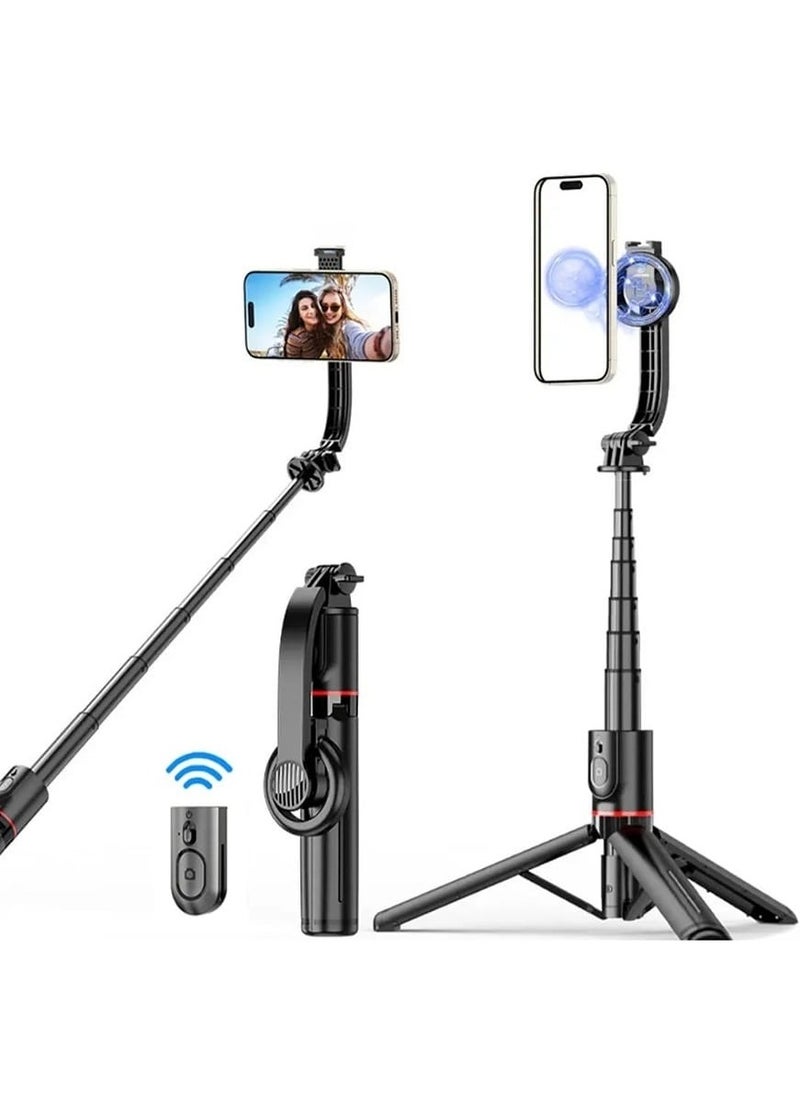 Generic - L20 Latest 360 Rotation Magnetic Selfie stick Tripod Detachable 104.5cm Extend Steady with Bluetooth Wireless Remote Control Suitable for IPhone and Android - Image 1