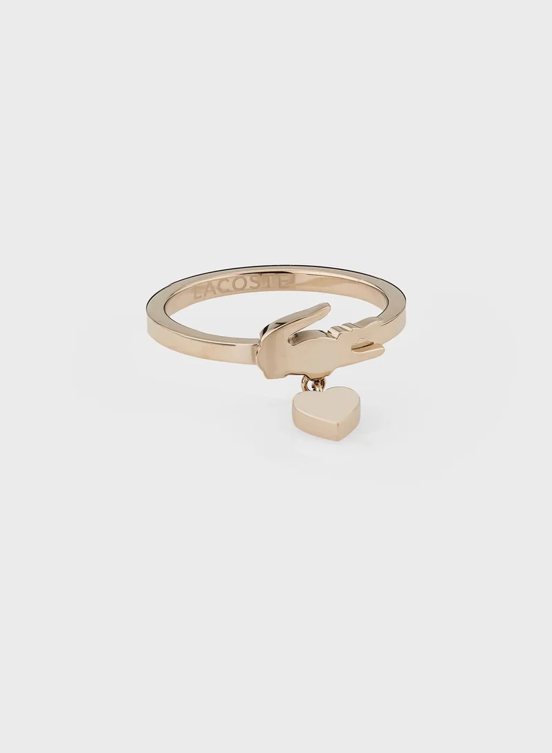 LACOSTE Ionic Plated Carnation Gold Steel Ring