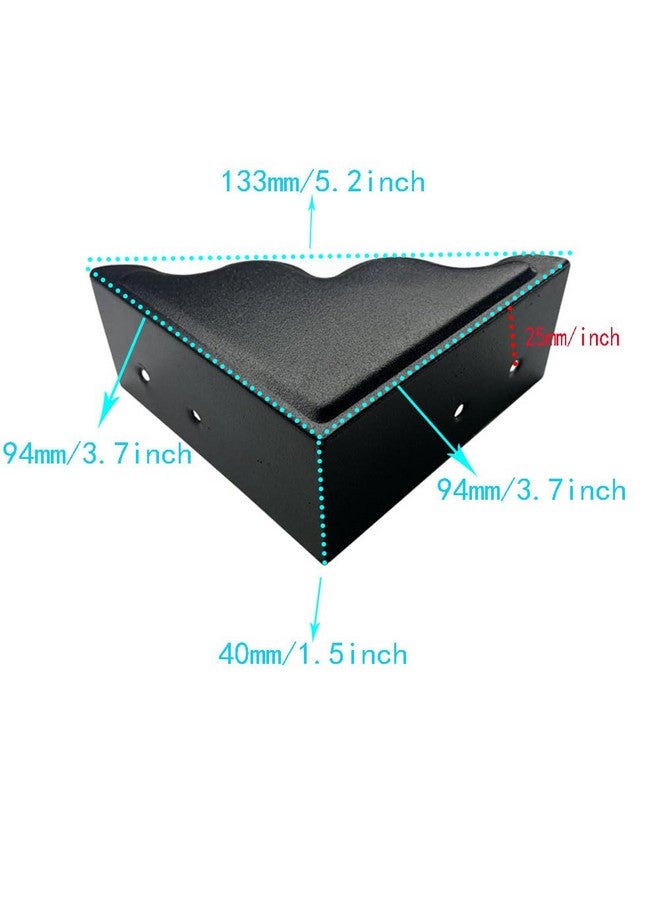 Sutfmwe Large Metal Corner Guards 3.7 x 3.7 x 1.5 Inch Set of 4, Decorative Black Corner Protector for Vintage Industrial Wooden Furniture Tables, Barn Doors, Wood Frames, Boxes, Angle Edge Protection - Image 2
