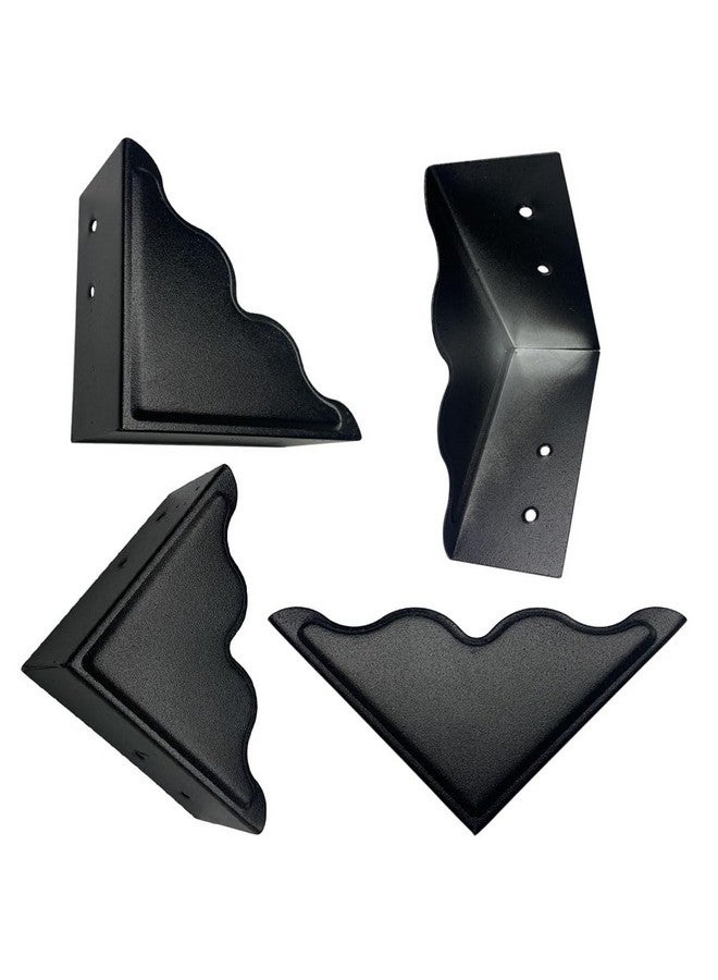 Sutfmwe Large Metal Corner Guards 3.7 x 3.7 x 1.5 Inch Set of 4, Decorative Black Corner Protector for Vintage Industrial Wooden Furniture Tables, Barn Doors, Wood Frames, Boxes, Angle Edge Protection - Image 3