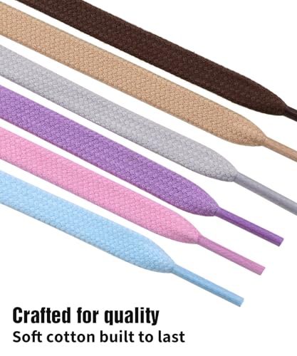 Handshop Wide Flat Athletic Shoelaces 5/16"(2 Pair) - Shoe Laces for Sneakers and Casual Shoes Replacements Brown 43 inch (110cm) - Image 4