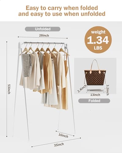URZCT Travel Garment Rack,Portable and Foldable，Folding Clothes Rack for Dance,Travel,Camping, Drying,RV, Indoor,Outdoor. A Collapsible Mini Clothing Rack. - Image 2