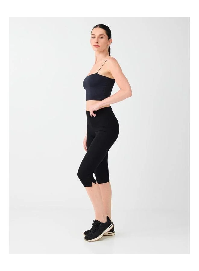 Jimmy Key Black Waist Elastic Slim-Fit Midi Legging.