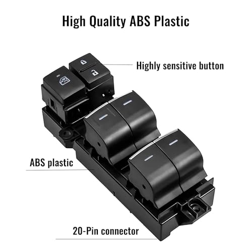 KMH Power LED Window Illumination Switch Push Buttons Compatible with Toyota Hycross Car Blue Light Heavy Duty Front Rear Left Right 4 Door Control Seamless Up Down Precision Smooth Operation Reliable - Image 2