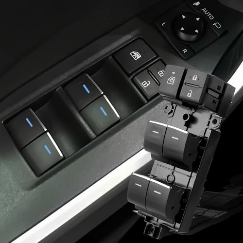 KMH Power LED Window Illumination Switch Push Buttons Compatible with Toyota Hycross Car Blue Light Heavy Duty Front Rear Left Right 4 Door Control Seamless Up Down Precision Smooth Operation Reliable - Image 1