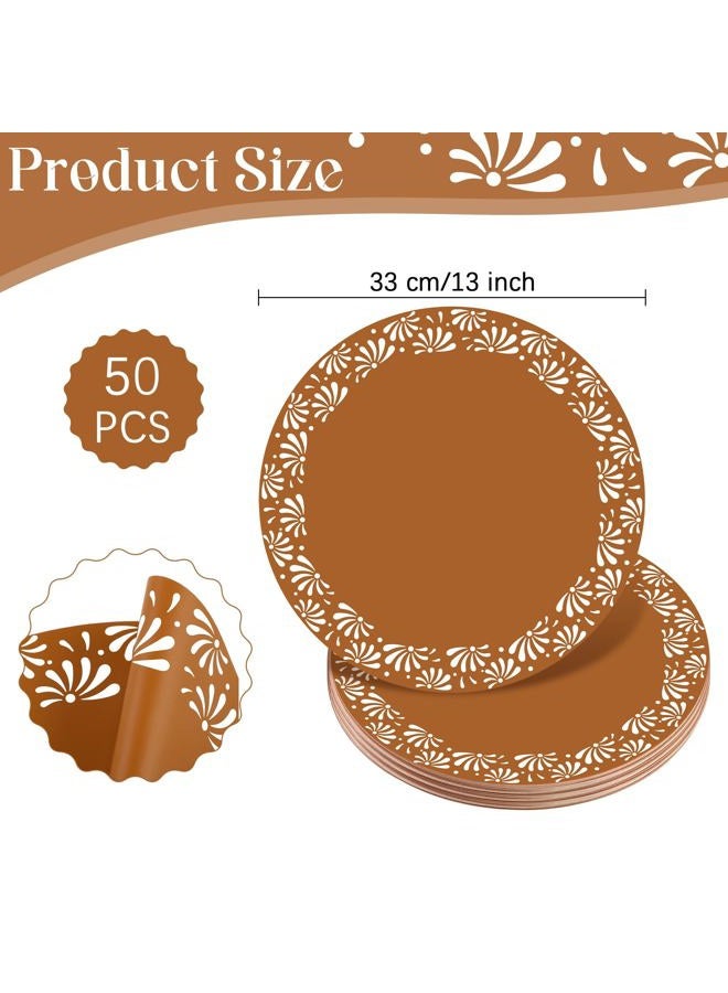Kochorie 50 Pcs Cielito Lindo Mexican Paper Placemats 13 Inch Round Platos De Barro Mexicanos Disposable Table Mats for Cielito Lindo Party Decoration Cinco de Mayo Wedding Birthday Baby Shower - Image 2