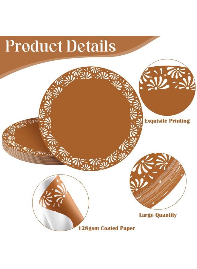 Kochorie 50 Pcs Cielito Lindo Mexican Paper Placemats 13 Inch Round Platos De Barro Mexicanos Disposable Table Mats for Cielito Lindo Party Decoration Cinco de Mayo Wedding Birthday Baby Shower - Image 3