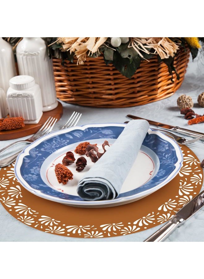 Kochorie 50 Pcs Cielito Lindo Mexican Paper Placemats 13 Inch Round Platos De Barro Mexicanos Disposable Table Mats for Cielito Lindo Party Decoration Cinco de Mayo Wedding Birthday Baby Shower - Image 5
