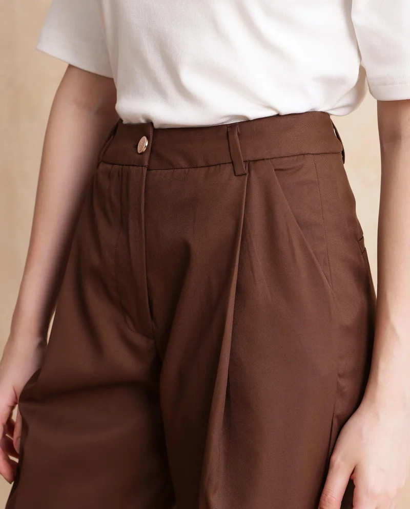 Rareism Women's Ankle Length Plain Trouser