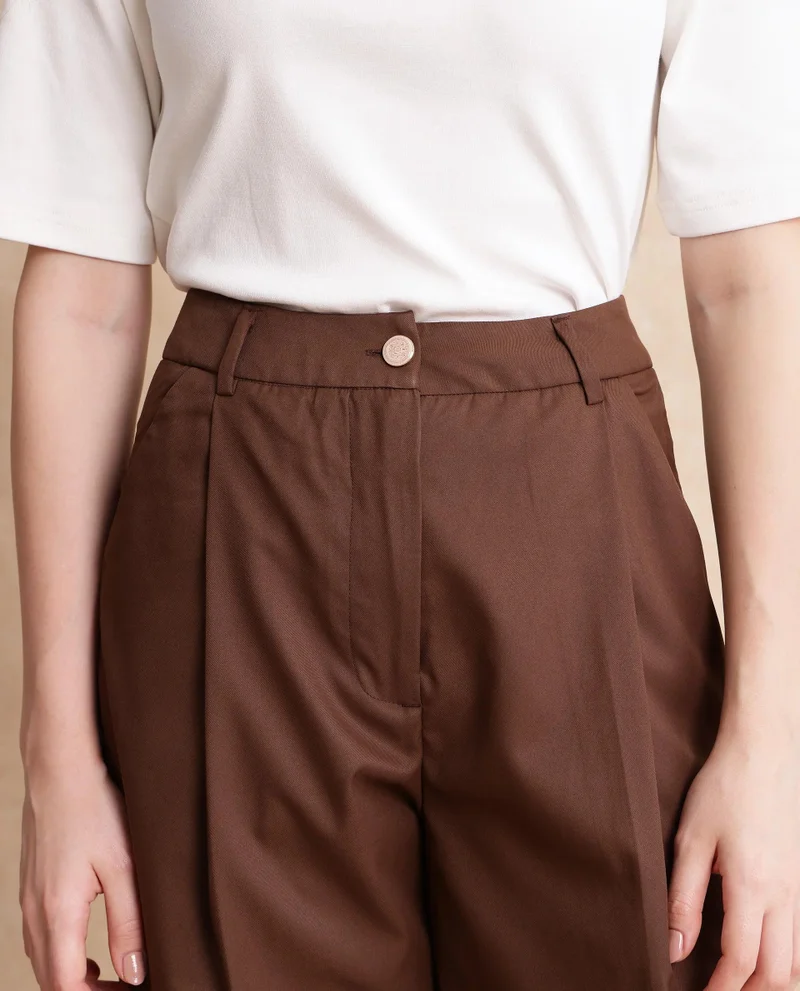 Rareism Women's Ankle Length Plain Trouser