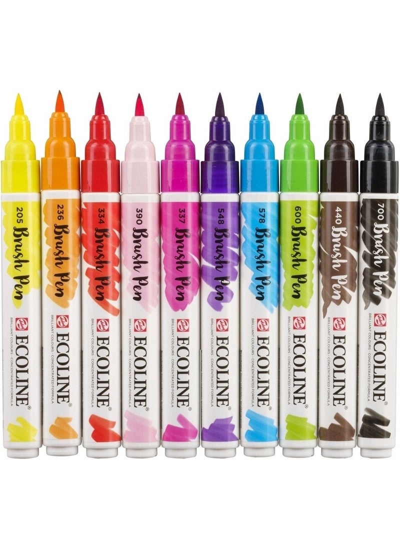 Talens - Ecoline Brush Pen 10LU Bright Colors - Image 1