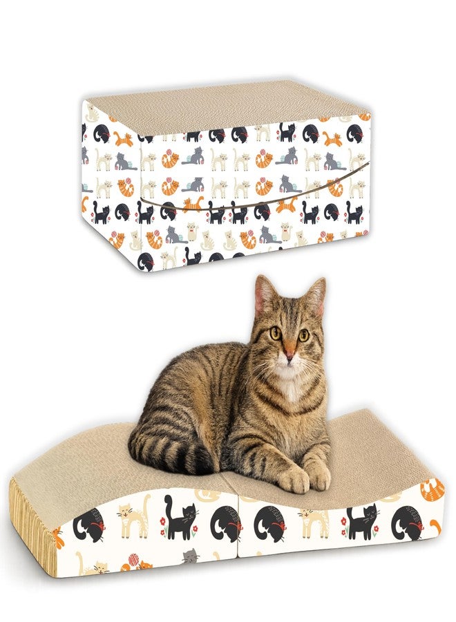 Little Needs Corrugated Cat Scratcher with Catnip - (Folding Scratcher) | 32 inch Durable Cardboard Scratch Pad for Cats & Kittens | 2-in-1 Reversible Fold-Design for Furniture Protection, Play & Rest - Image 1