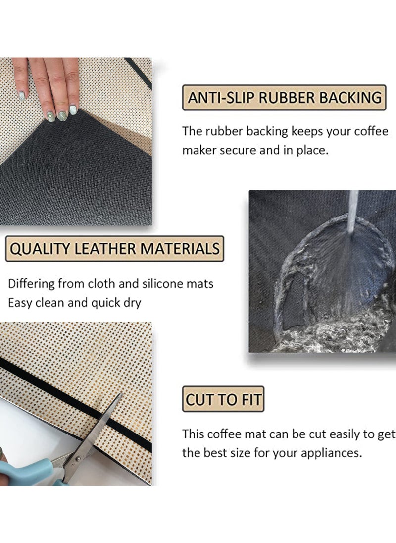 Generic - Coffee Bar Mat, Rubber Dish Drying Mat for Kitchen Counter, Coffee Mat for Home Bar Gift Kitchen Mat, Coffee Bar Accessories Decorative, Coffee Shop Chocolate Dish Drying Pad Rubber Rectangle Beige 40x60cm - Image 1