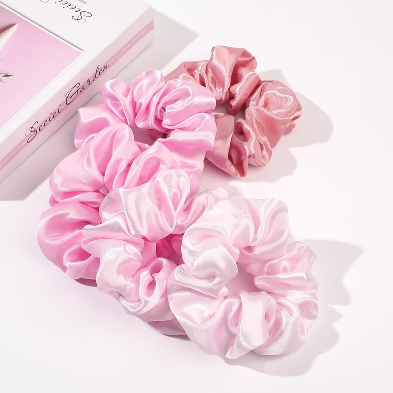 Ivyu Satin Hair Scrunchies for Women's Thick Curly Hair - Big Ponytail Holders and Hair Ties for Girls, Cute No Crease No Damage Pony Tails - Image 4