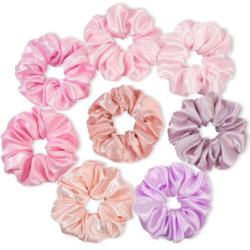 Ivyu Satin Hair Scrunchies for Women's Thick Curly Hair - Big Ponytail Holders and Hair Ties for Girls, Cute No Crease No Damage Pony Tails - Image 1