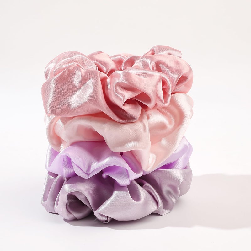 Ivyu Satin Hair Scrunchies for Women's Thick Curly Hair - Big Ponytail Holders and Hair Ties for Girls, Cute No Crease No Damage Pony Tails - Image 5