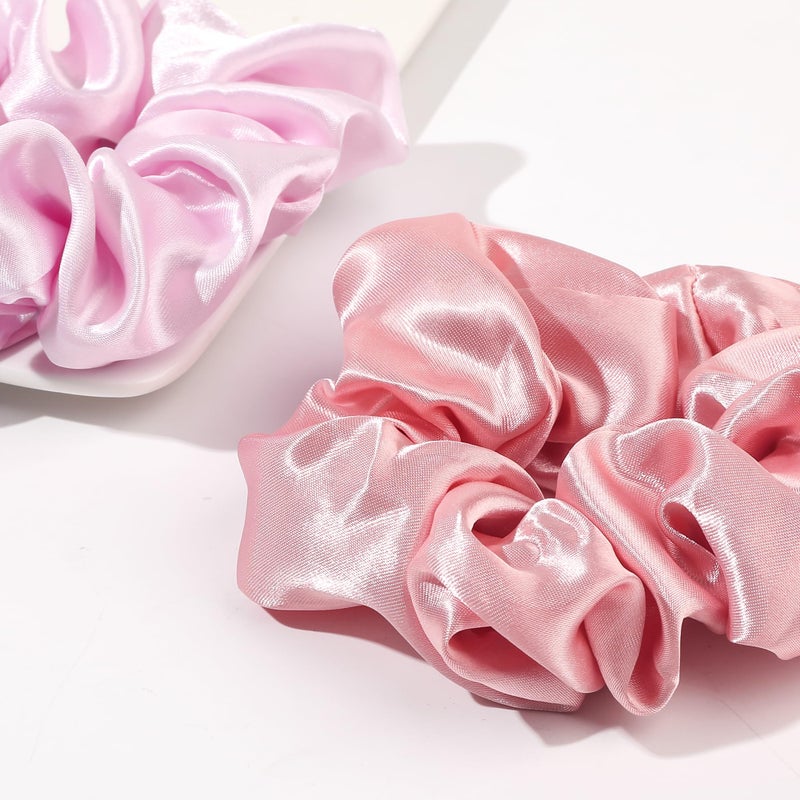 Ivyu Satin Hair Scrunchies for Women's Thick Curly Hair - Big Ponytail Holders and Hair Ties for Girls, Cute No Crease No Damage Pony Tails - Image 3