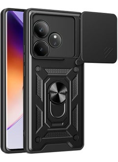 Generic Shield Full Protection Case With Metal Ring &Slide Camera Cover For realme gt 6 cover  - Image 1