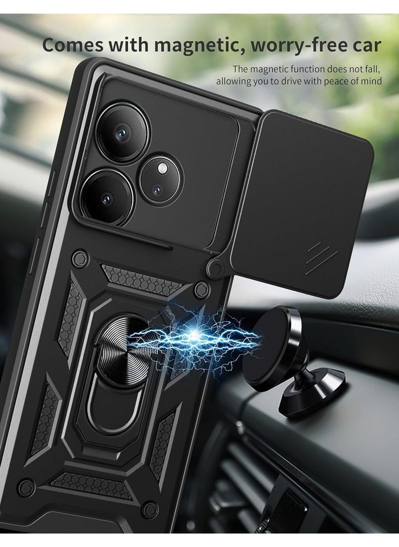 Generic Shield Full Protection Case With Metal Ring &Slide Camera Cover For realme gt 6 cover  - Image 3