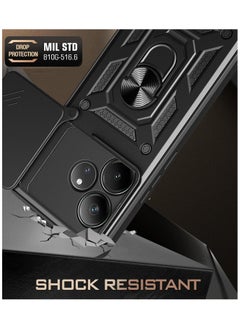 Generic Shield Full Protection Case With Metal Ring &Slide Camera Cover For realme gt 6 cover  - Image 4
