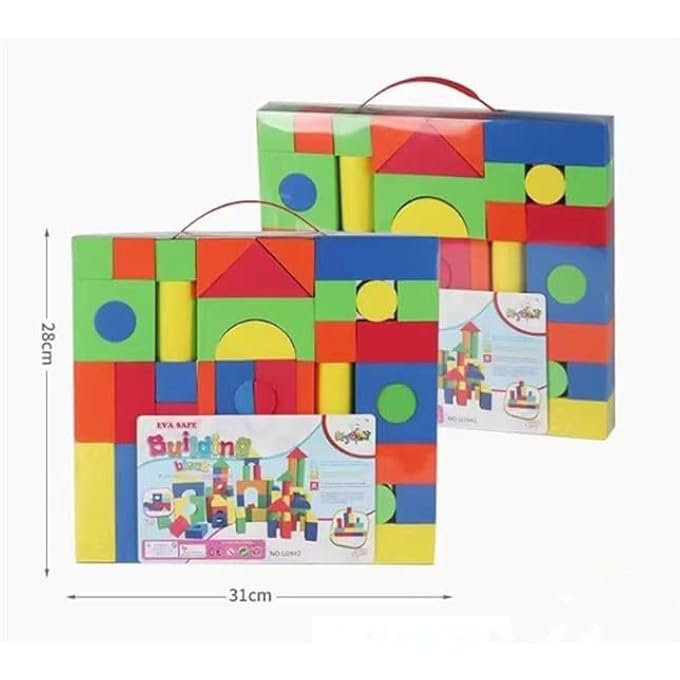 TOYS FOAM BUILDING BLOCKS, 108 PIECES EVA SOFT STACKING BLOCKS, BATH FOAM TOY SET, EARLY LEARNING CONSTRUCTION TOYS & GIFTS - Image 3