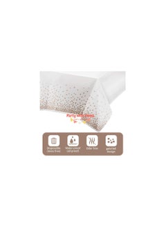 Party with Emma Disposable Party Table Cloths Wedding Bridal Shower Plastic Tablecloths  (10 Pieces)  - Image 2