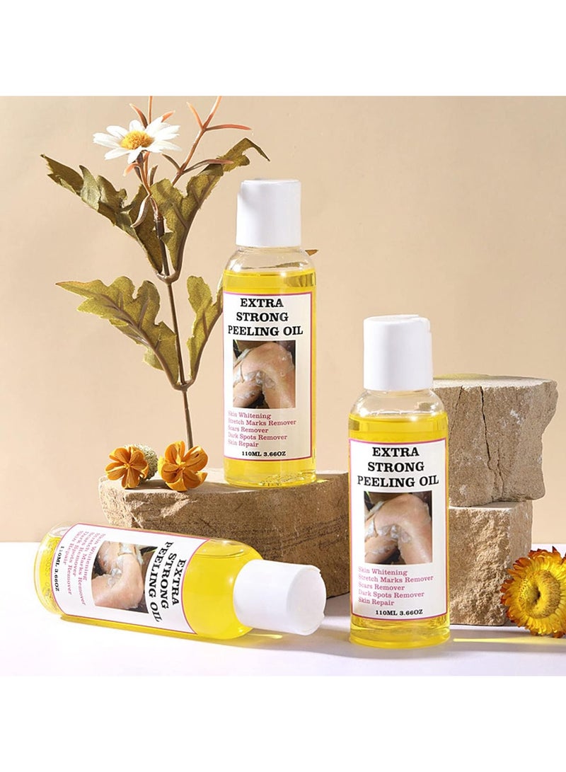 OUHOE زيت تقشير أصفر، زيت تقشير للبشرة الداكنة، زيت تقشير قوي بتركيز إضافي، محلول تقشير مقشر للجسم لجميع أنواع البشرة مزيل للجلد الميت - Image 4
