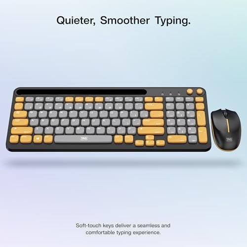 TAG KBWM 1100 Wireless 2.4GHz+Bluetooth Keyboard & Mouse Combo Kit with Tablet/Phone Holder, 98% Compact Layout, 10m Range, 1200DPI Mouse, for PC/Mobile/Tablet, Supports Windows/Mac/Linux/Android/iOS - Image 5