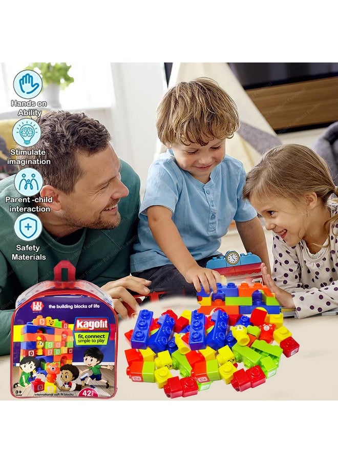 FunBlast FunBlast Building Blocks for Kids - 42 Pcs DIY Plastic Building Blocks for Kids Puzzle Games for Kids, Toys for Children Educational & Learning Toy for 3+ Years Kids, Girls & Boys (Multicolor)  - Image 4